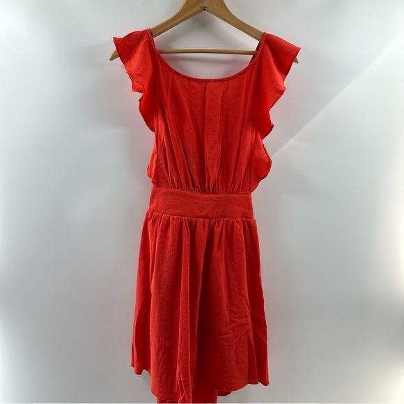 Sugarlips Dresses & Skirts - Sugar + Lips Red Ruffled A-Line Dress with Back Tie – Size S